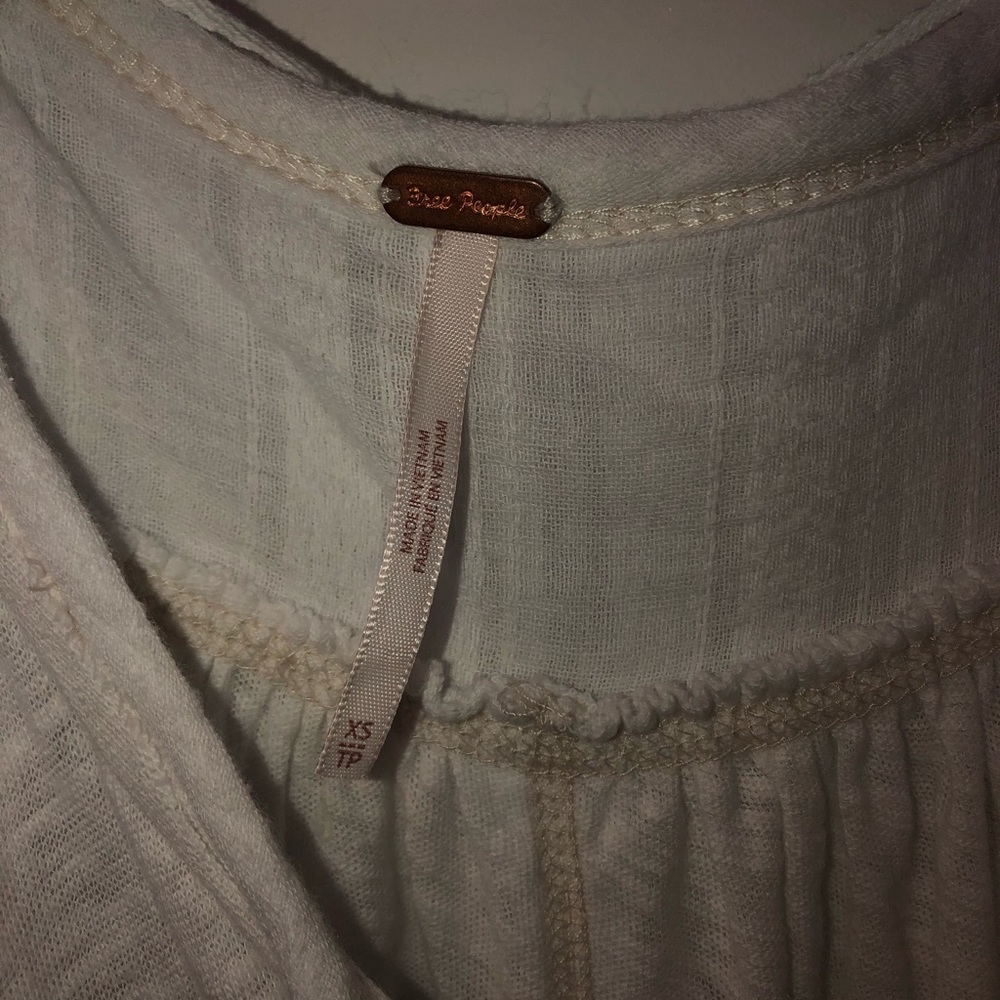 Free People Aster High-Low Henley Top (White) - Picture 3 of 3